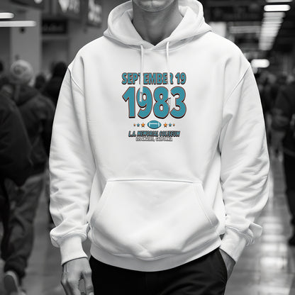 Miami Football – September 19, 1983 – Hoodie (Black & White)