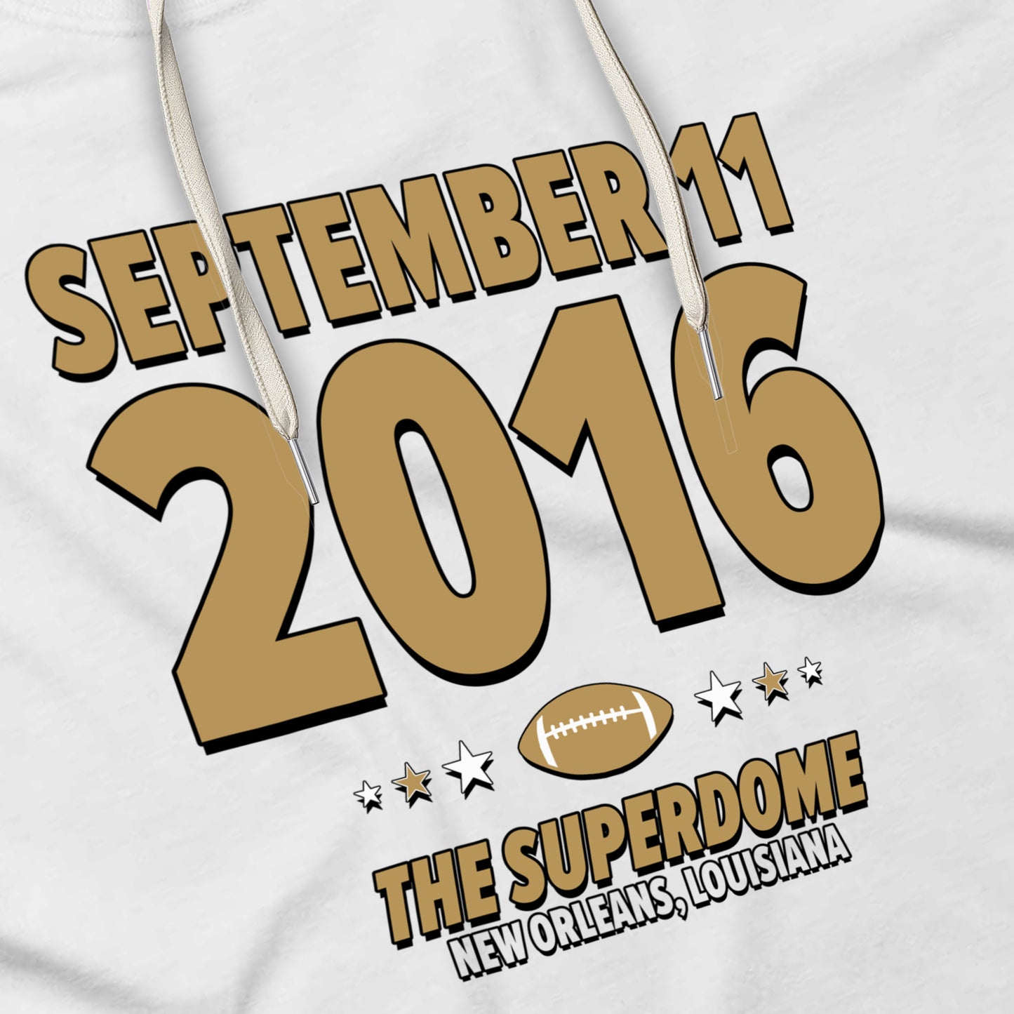 New Orleans Football – September 11, 2016 – Hoodie (Black & White)