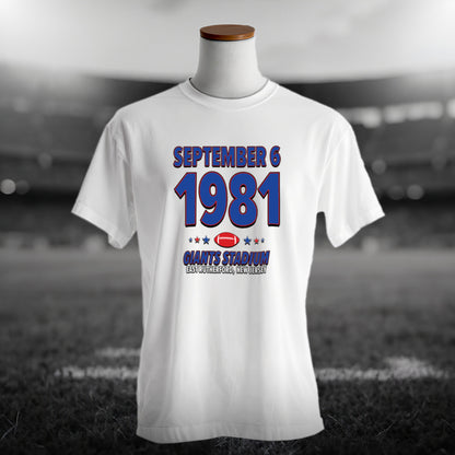 New York Football – September 6, 1981 – Origin Tee (Black & White)