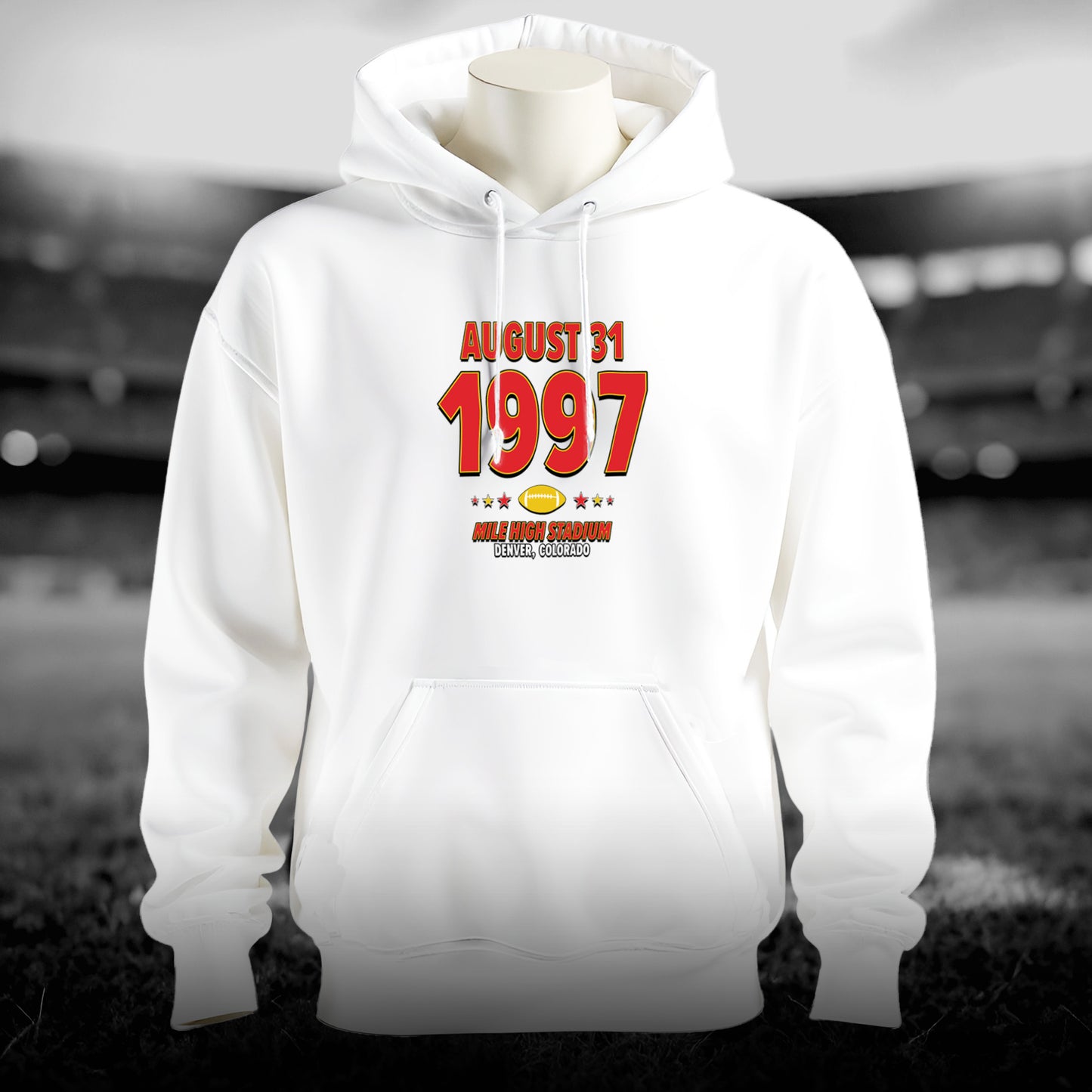 Kansas City Football – August 31, 1997 – Hoodie (Black & White)