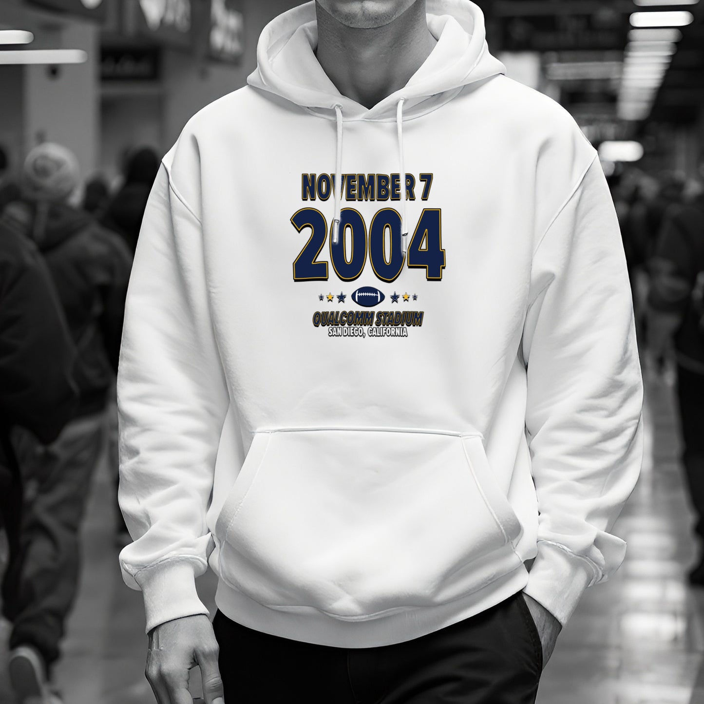 San Diego Football – November 7, 2004 – Hoodie (Black & White)