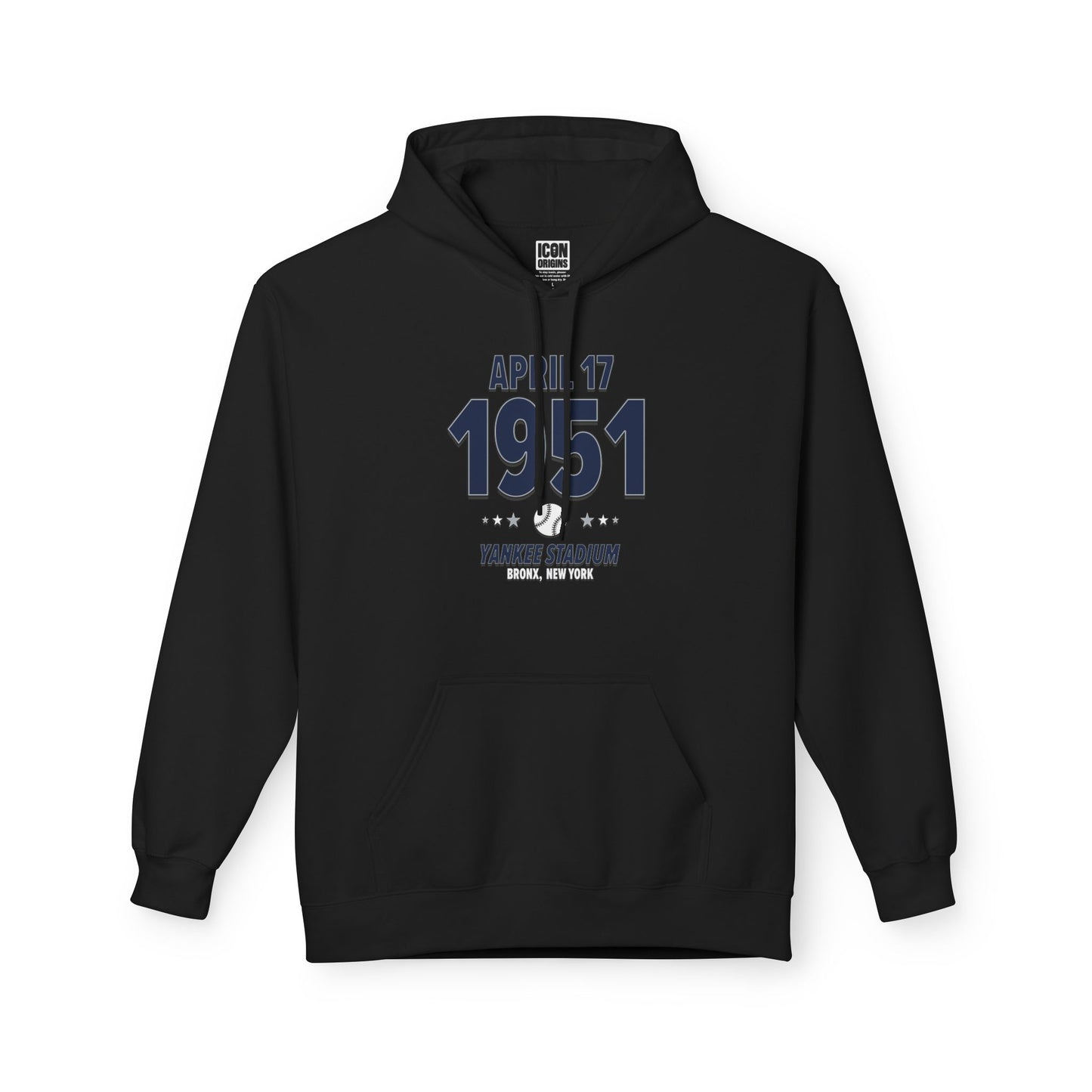 New York Baseball – April 17, 1951 – Hoodie (Black & White)