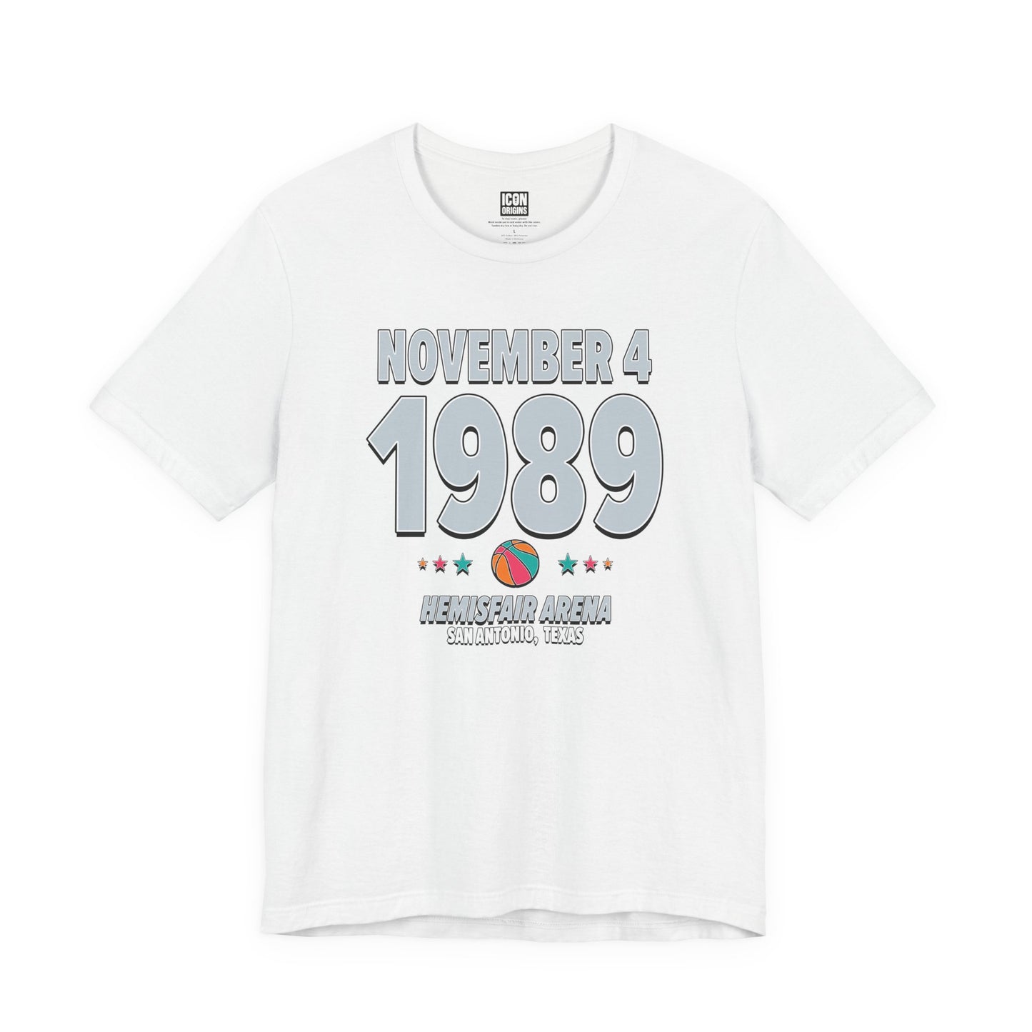 San Antonio Basketball – November 4, 1989 – Origin Tee (Black & White)