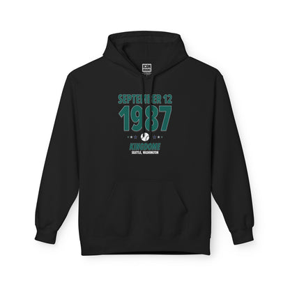 Seattle Baseball – September 12, 1987 – Hoodie (Black & White)