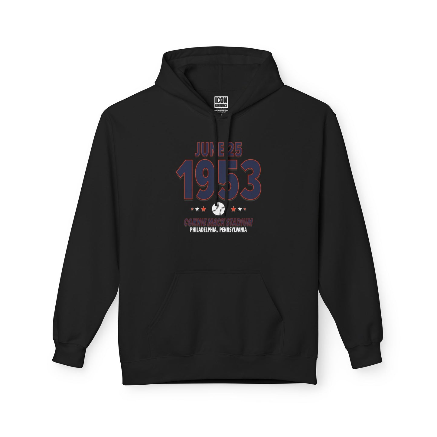 Detroit Baseball – June 25, 1953 – Hoodie (Black & White)