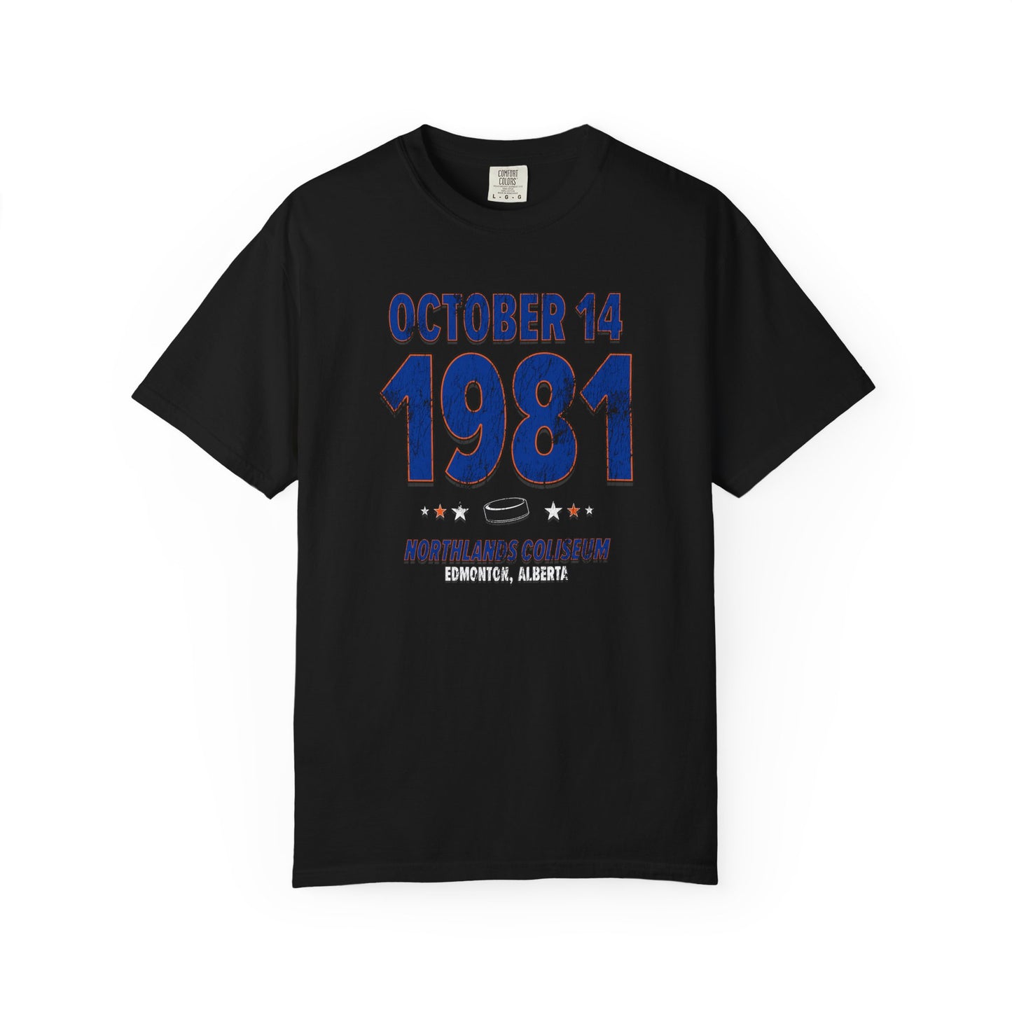 Edmonton Hockey – October 14, 1981 – Comfort Colors (Black & White)