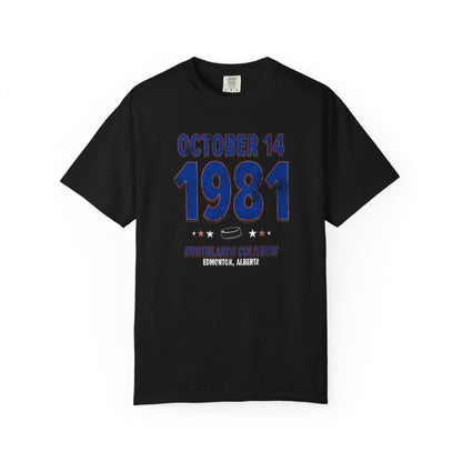Edmonton Hockey – October 14, 1981 – Comfort Colors (Black & White)