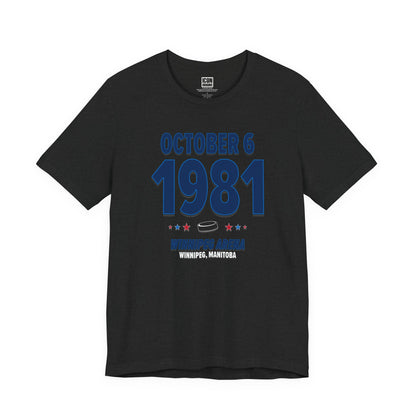 Winnipeg Hockey – October 6, 1981 – Origin Tee (Black & White)