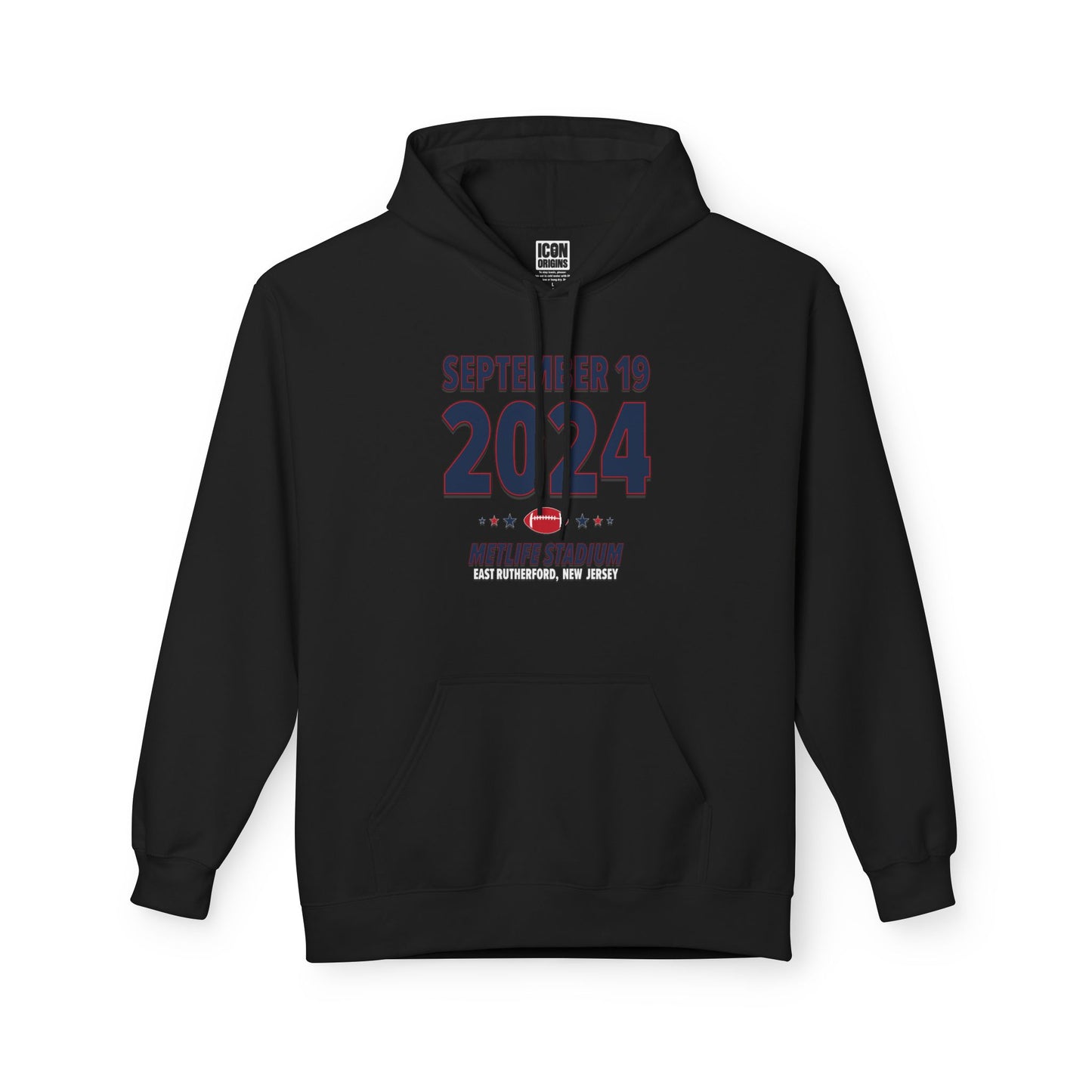 New England Football – September 19, 2024 – Hoodie (Black & White)