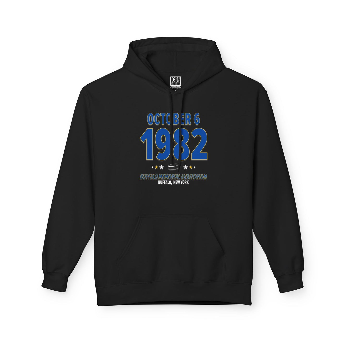 Buffalo Hockey – October 6, 1982 – Hoodie (Black & White)