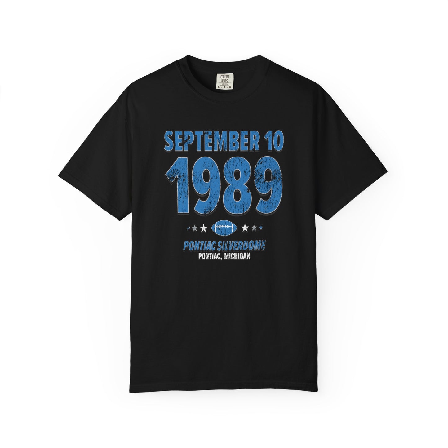 Detroit Football – September 10, 1989 – Comfort Colors (Black & White)