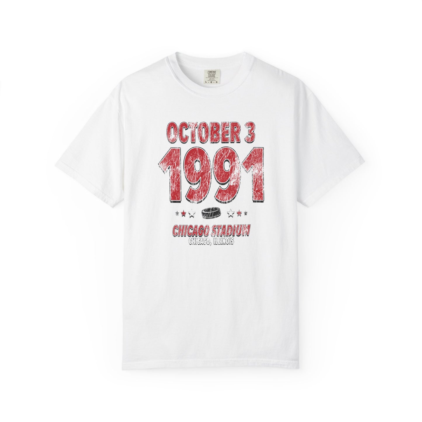 Detroit Hockey – October 3, 1991 – Comfort Colors (Black & White)