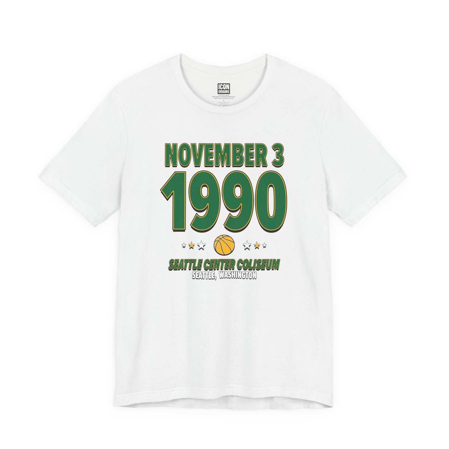 Seattle Basketball – November 3, 1990 – Origin Tee (Black & White)