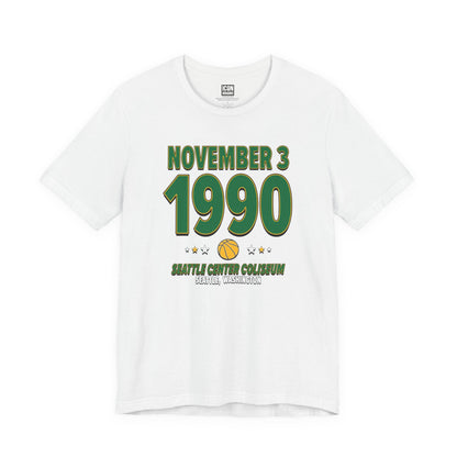 Seattle Basketball – November 3, 1990 – Origin Tee (Black & White)