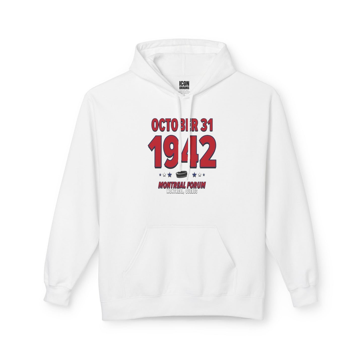Montreal Hockey – October 31, 1942 – Hoodie (Black & White)