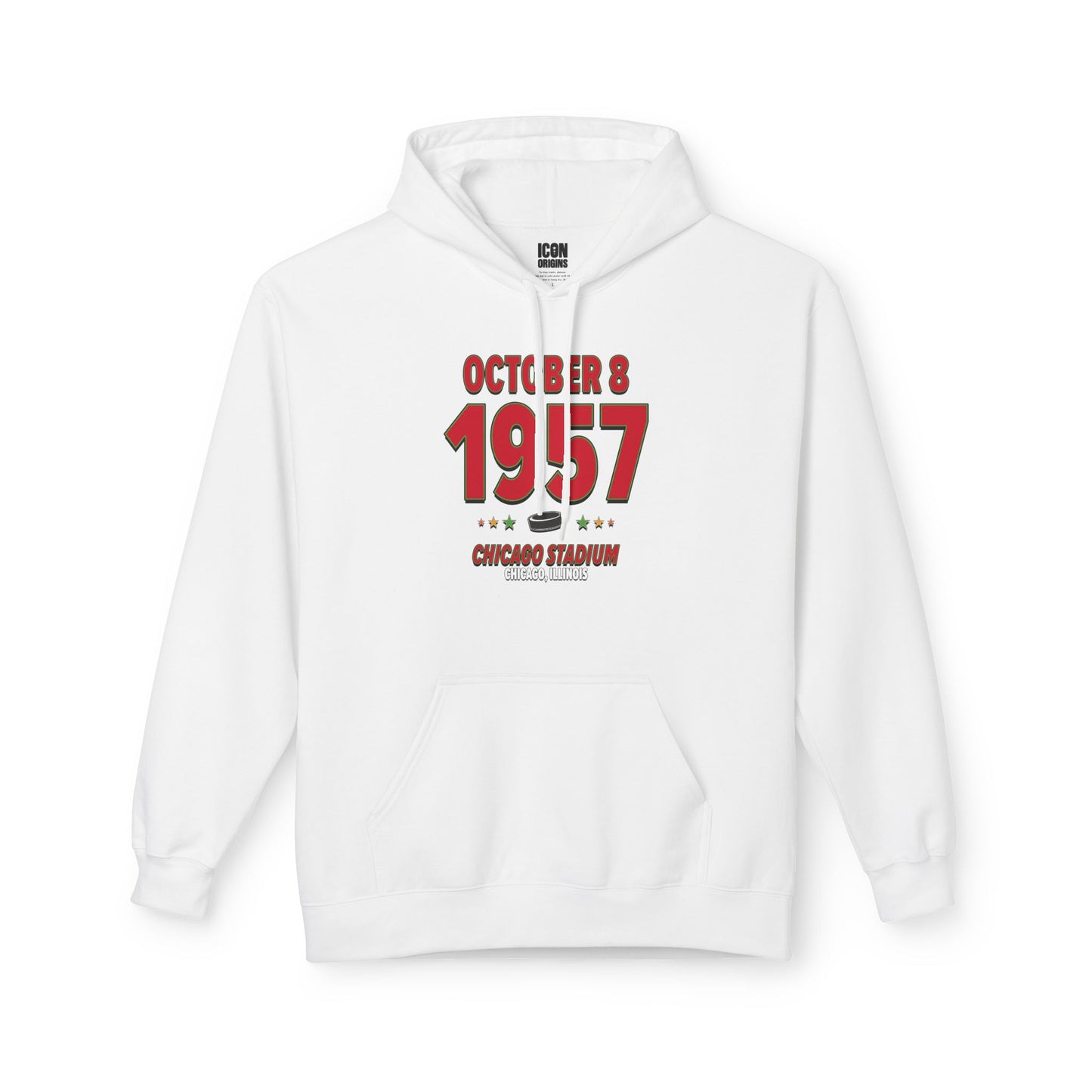 Chicago Hockey – October 8, 1957 – Hoodie (Black & White)