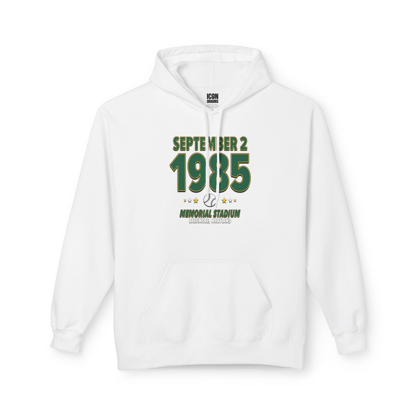 Oakland Baseball – September 2, 1985 – Hoodie (Black & White)