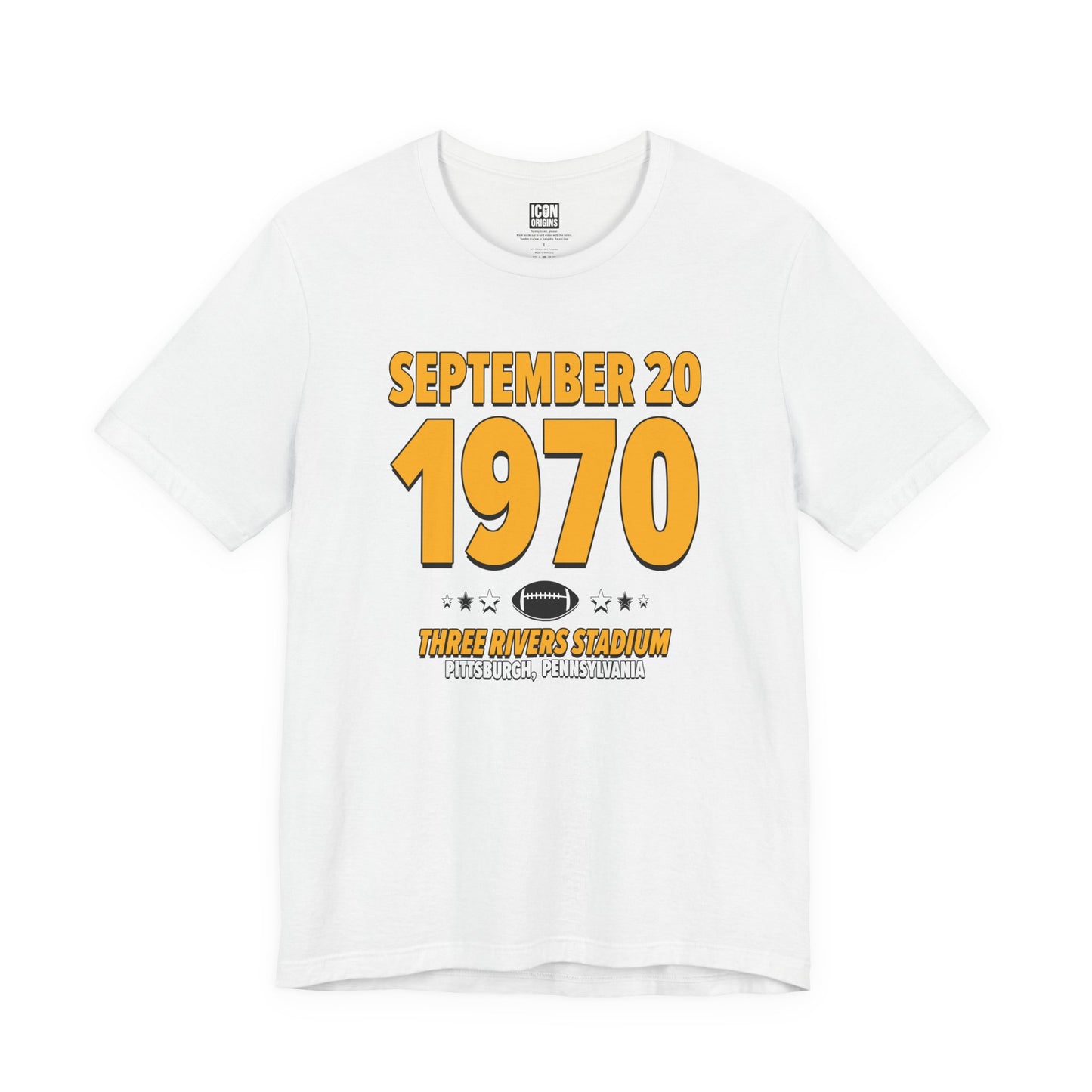 Pittsburgh Football – September 20, 1970 – Origin Tee (Black & White)