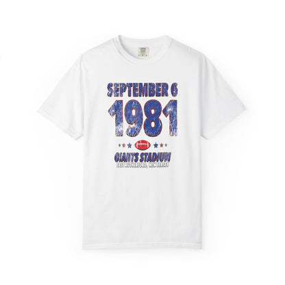 New York Football – September 6, 1981 – Comfort Colors (Black & White)