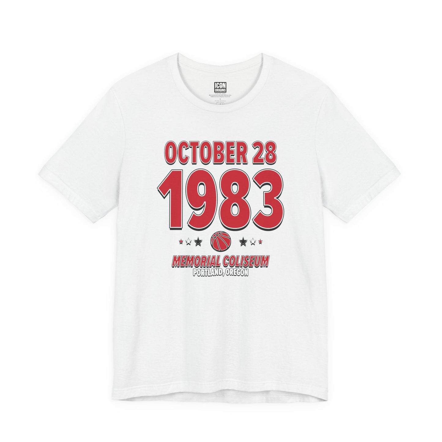 Portland Basketball – October 28, 1983 – Origin Tee (Black & White)