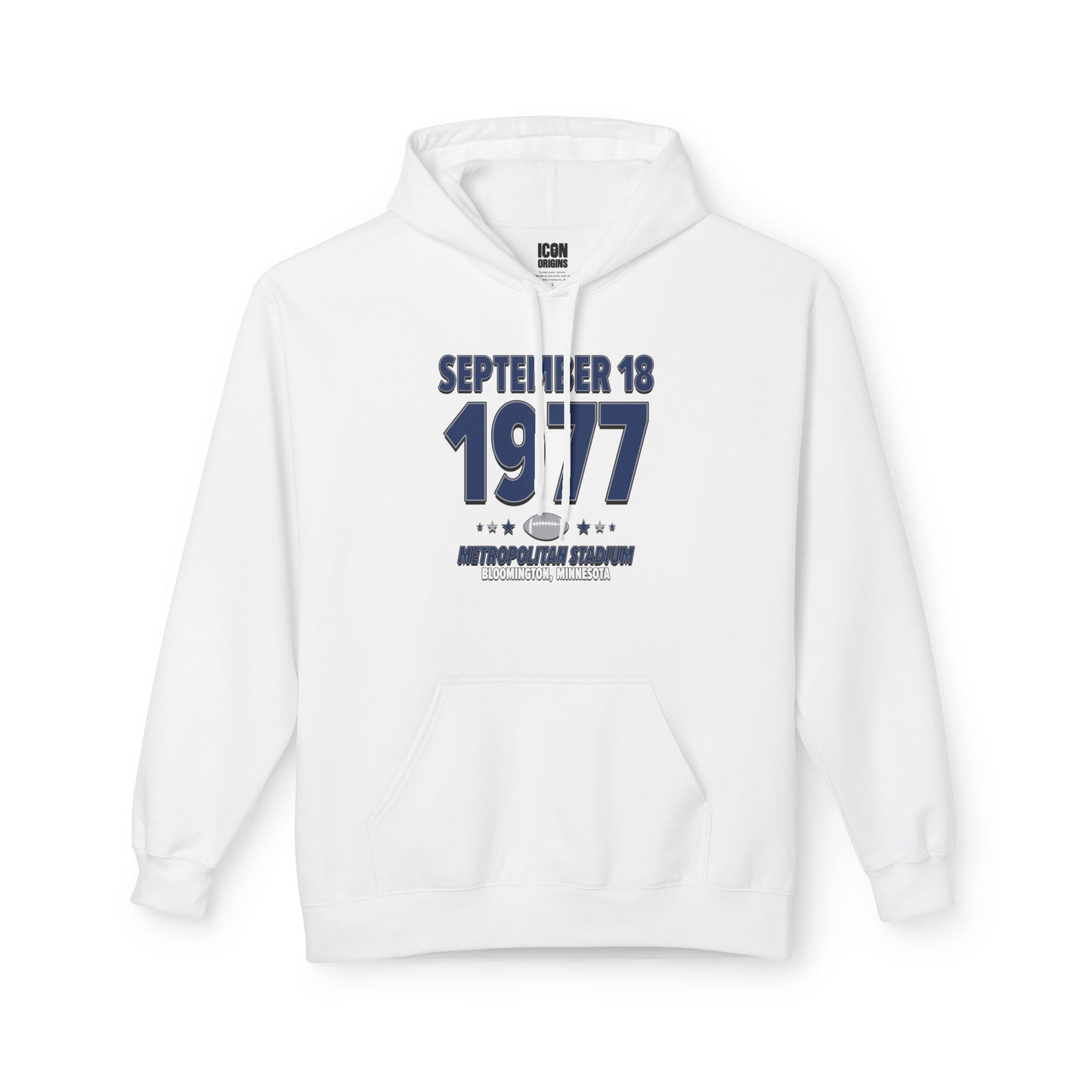 Dallas Football – September 18, 1977 – Hoodie (Black & White)