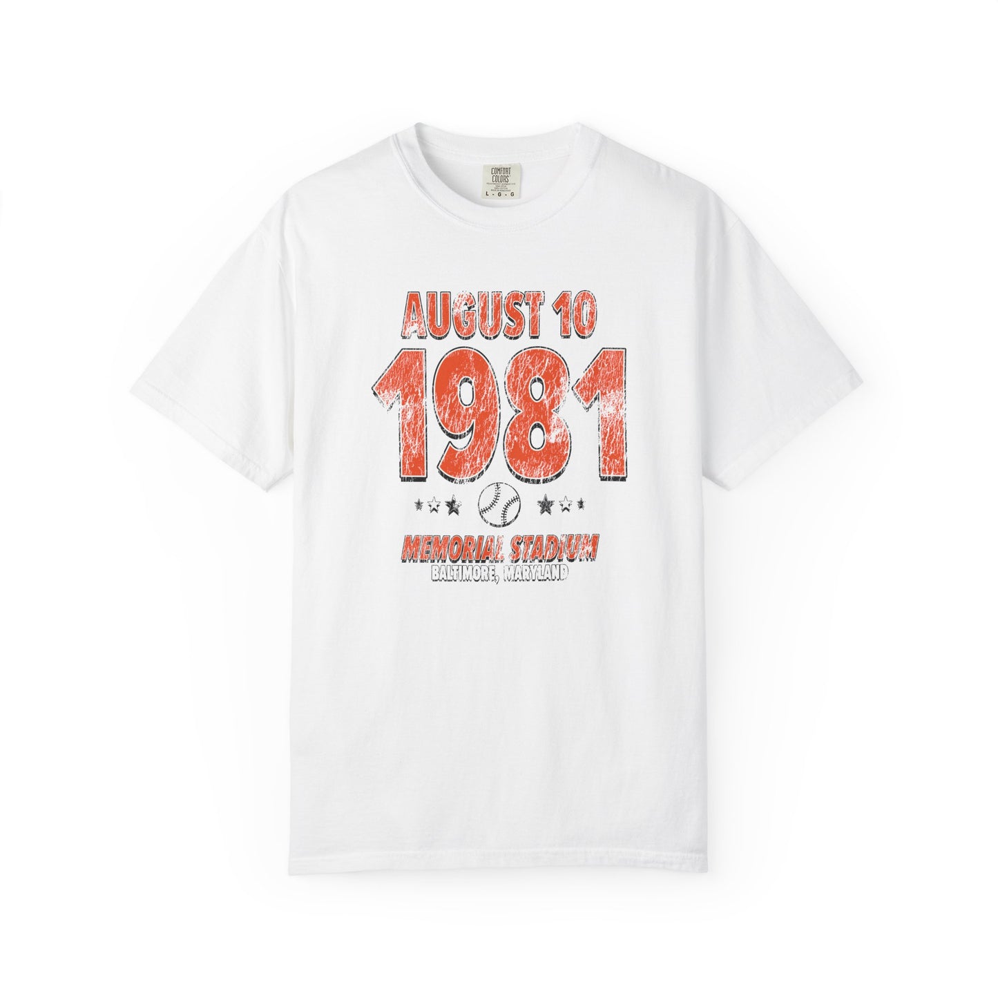 Baltimore Baseball – August 10, 1981 – Comfort Colors (Black & White)