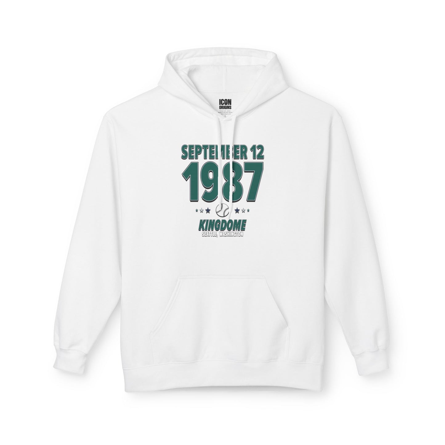Seattle Baseball – September 12, 1987 – Hoodie (Black & White)