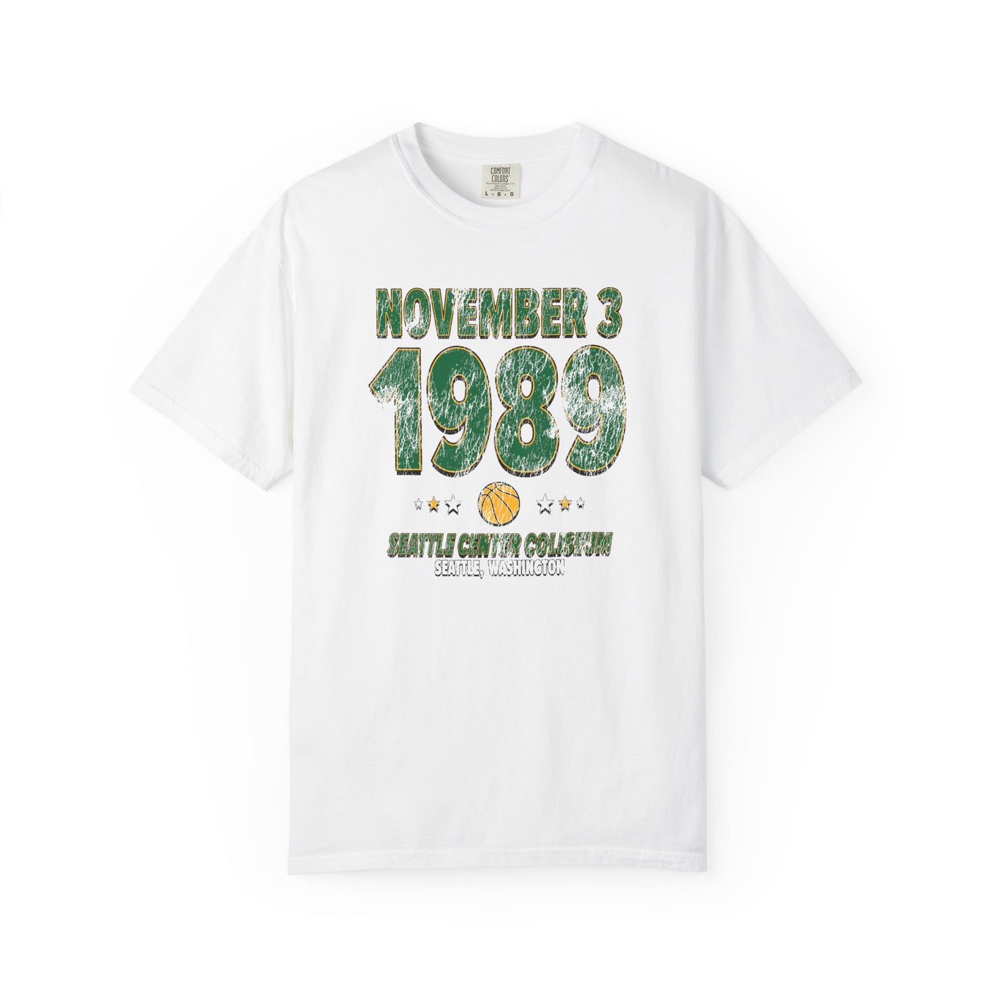 Seattle Basketball – November 3, 1989 – Comfort Colors (Black & White)