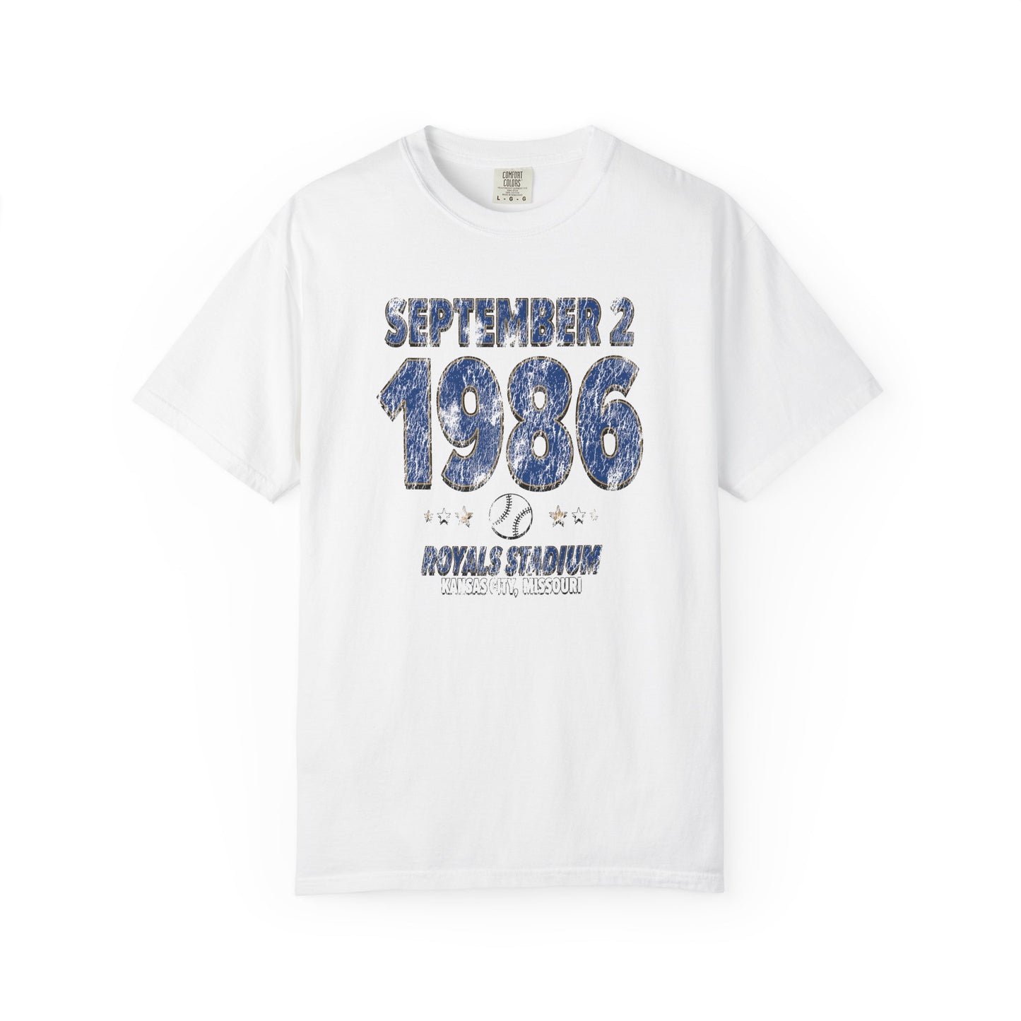Kansas City Baseball – September 2, 1986 – Comfort Colors (Black & White)