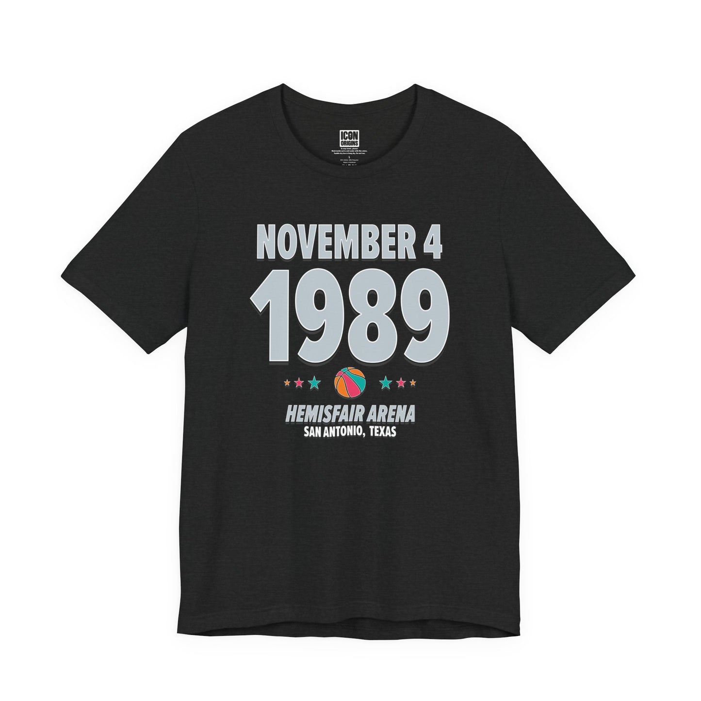 San Antonio Basketball – November 4, 1989 – Origin Tee (Black & White)