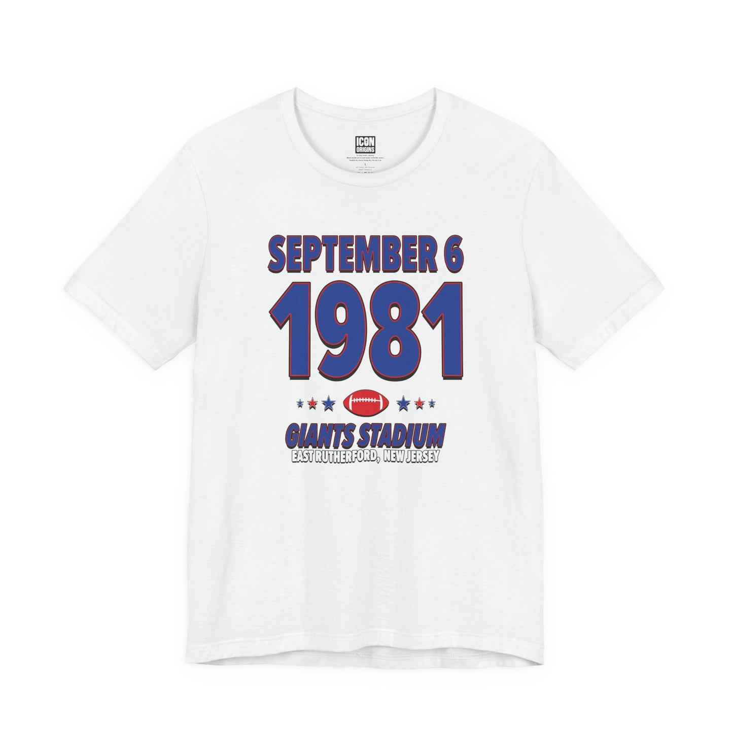 New York Football – September 6, 1981 – Origin Tee (Black & White)