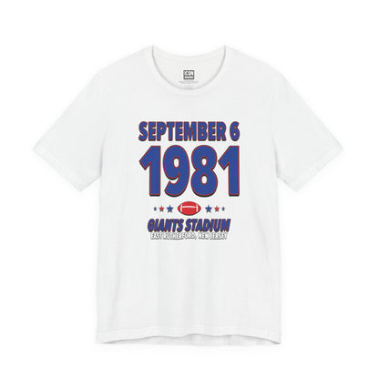 New York Football – September 6, 1981 – Origin Tee (Black & White)