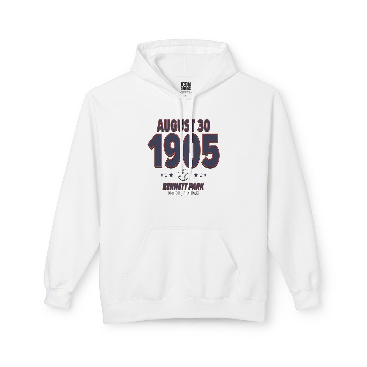 Detroit Baseball – August 30, 1905 – Hoodie (Black & White)