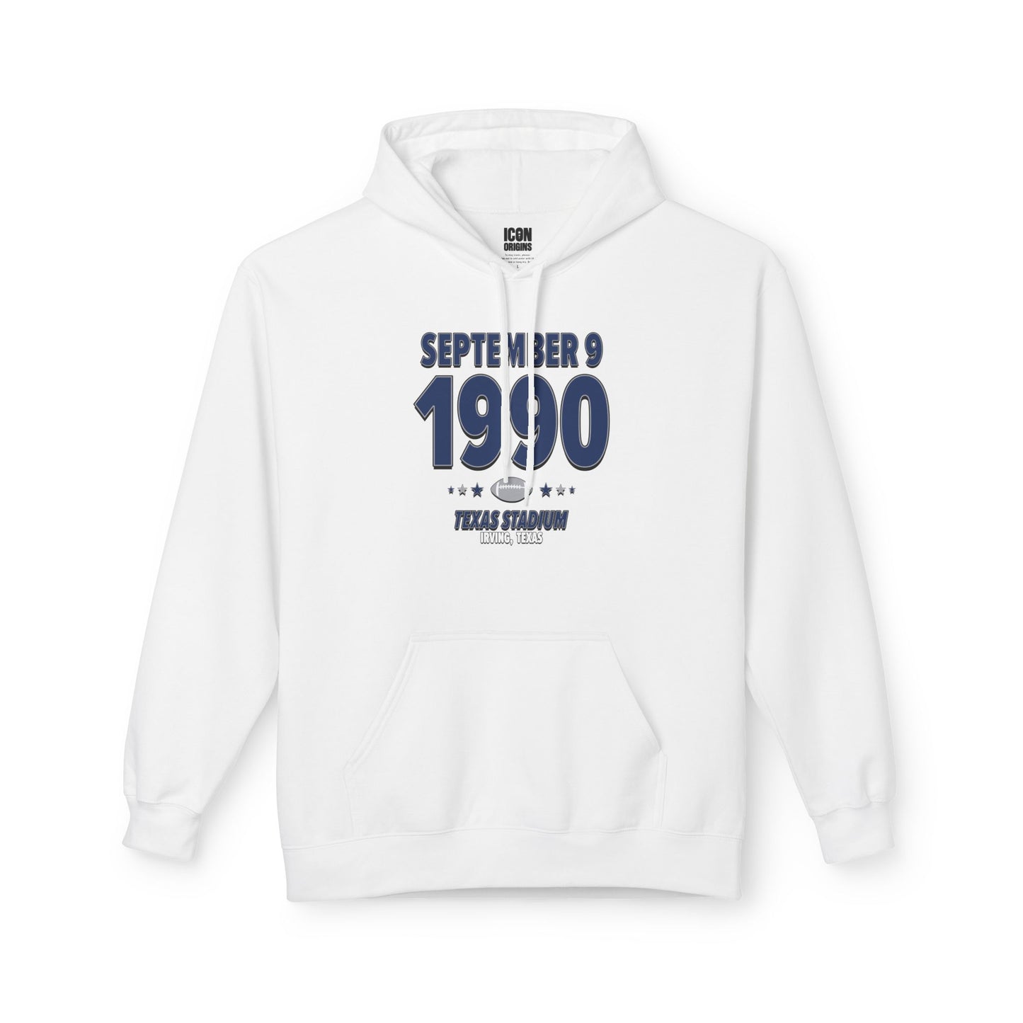 Dallas Football – September 9, 1990 – Hoodie (Black & White)