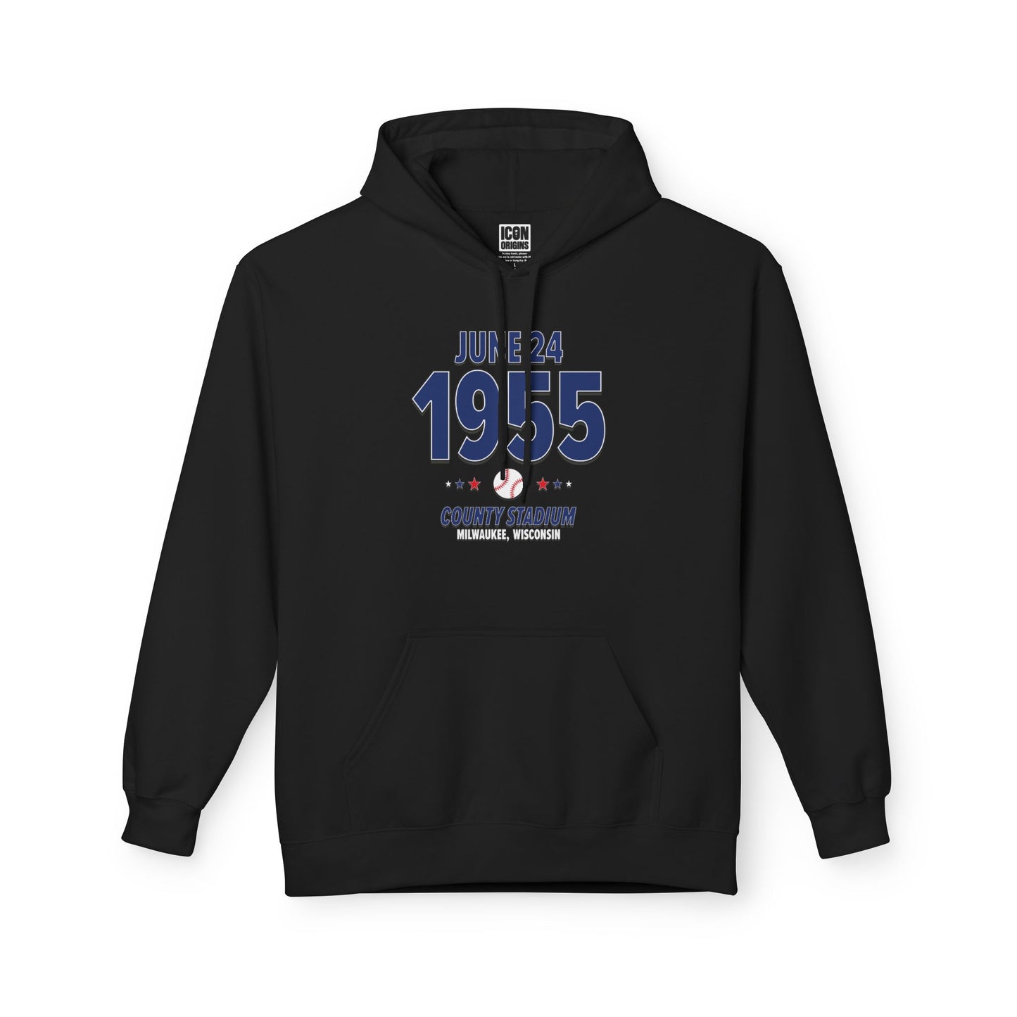 Brooklyn Baseball – June 24, 1955 – Hoodie (Black & White)