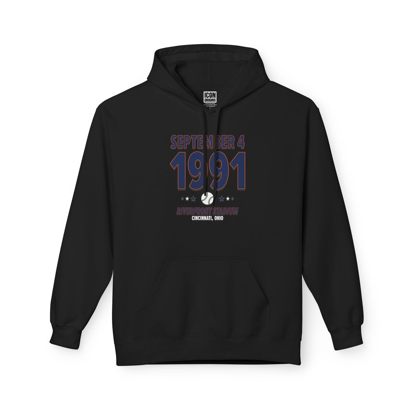 Houston Baseball – September 4, 1991 – Hoodie (Black & White)