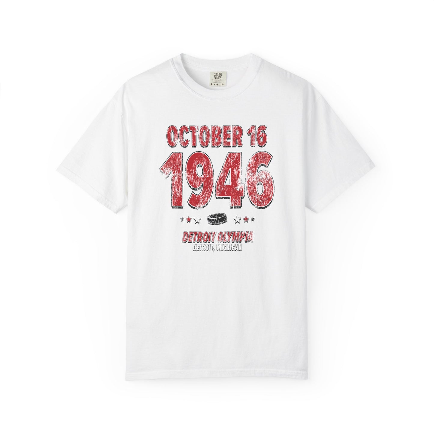 Detroit Hockey – October 16, 1946 – Comfort Colors (Black & White)