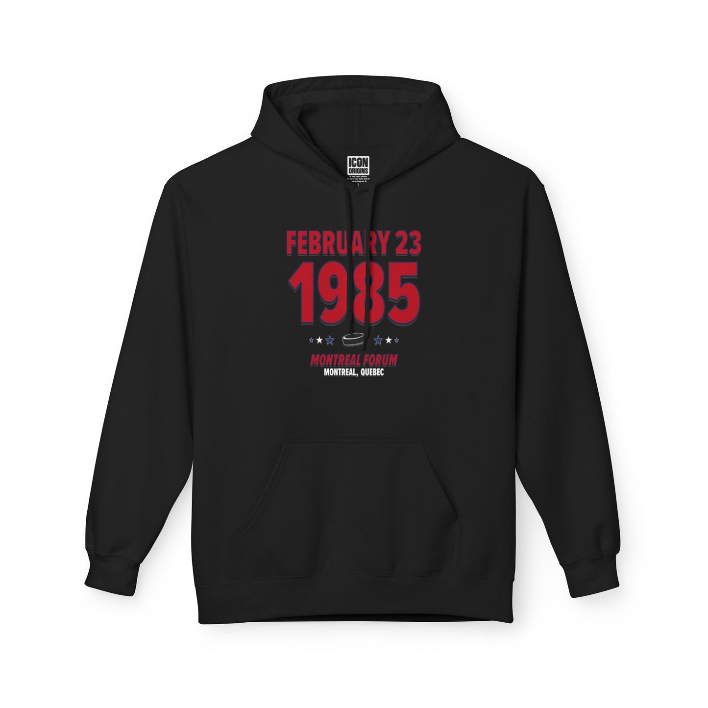 Montreal Hockey – February 23, 1985 – Hoodie (Black & White)