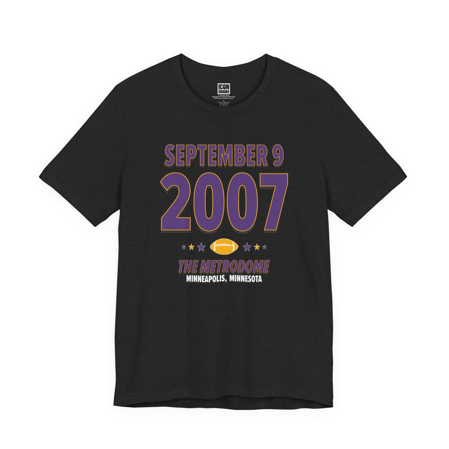 Minnesota Football – September 9, 2007 – Origin Tee (Black & White)
