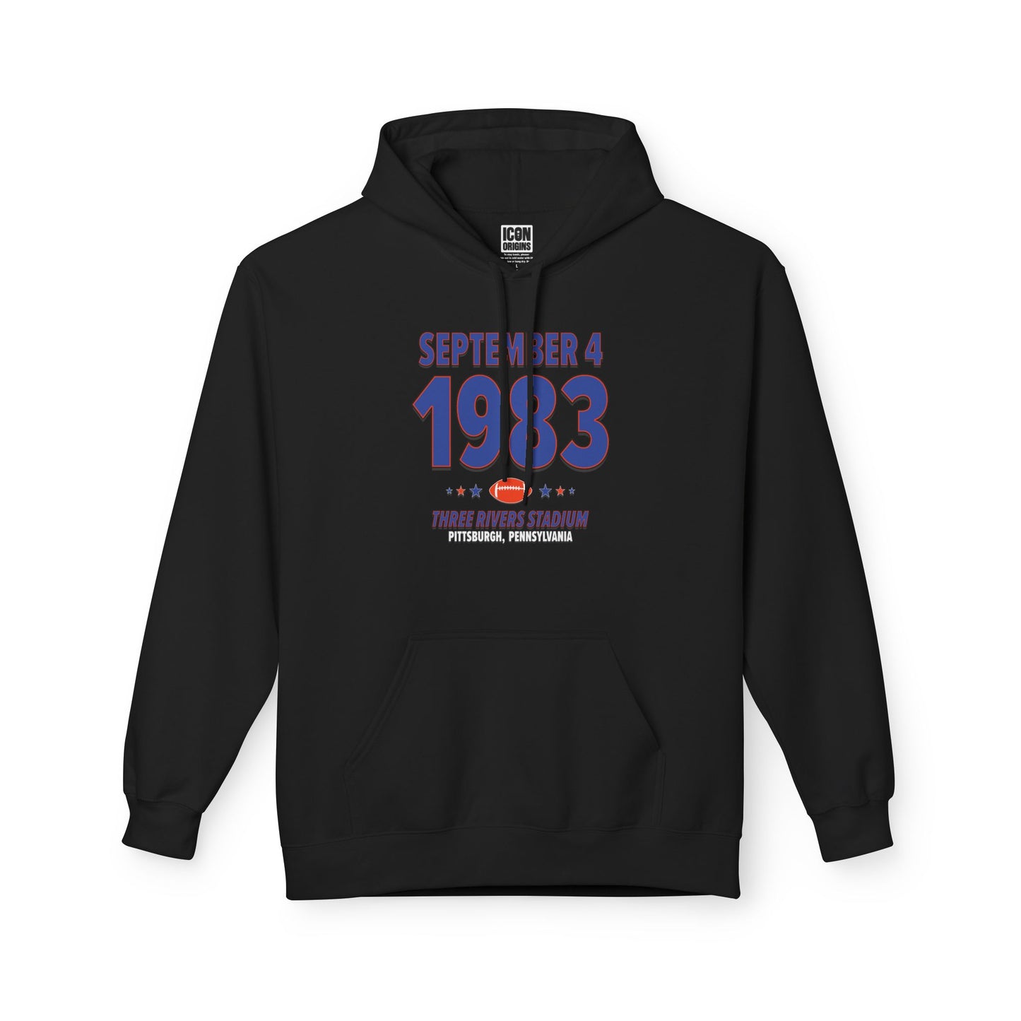 Denver Football – September 4, 1983 – Hoodie (Black & White)