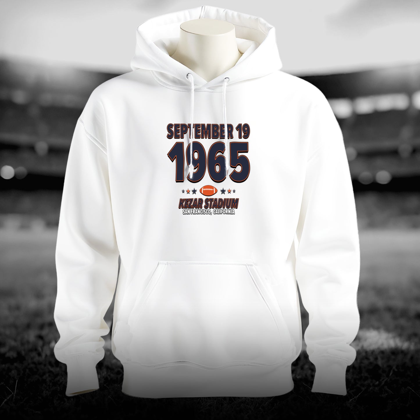 Chicago Football – September 19, 1965 – Hoodie (Black & White)