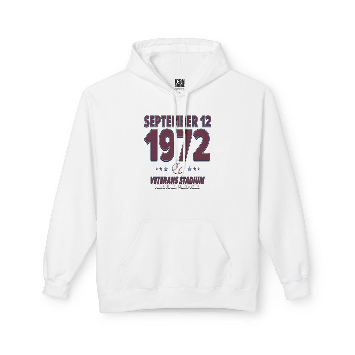 Philadelphia Baseball – September 12, 1972 – Hoodie (Black & White)