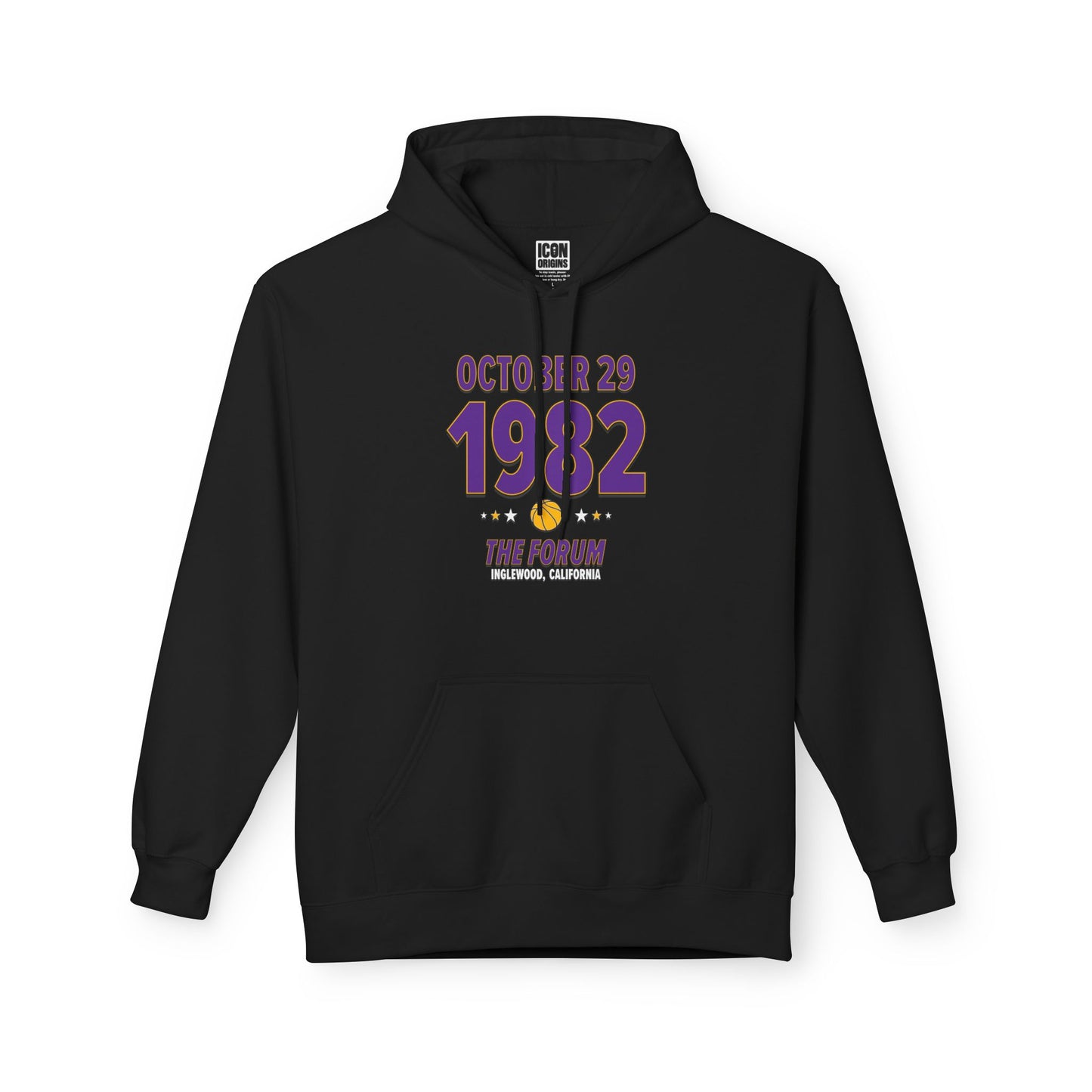 Los Angeles Basketball – October 29, 1982 – Hoodie (Black & White)