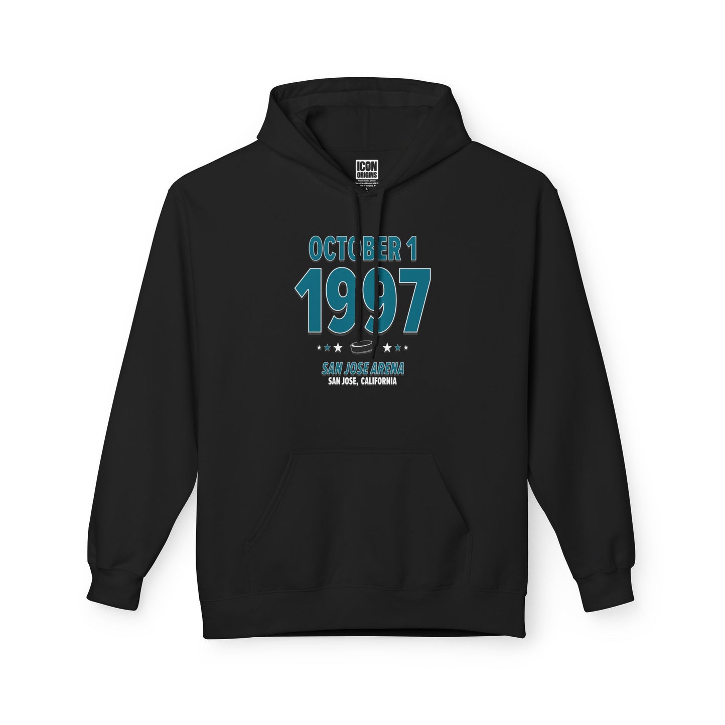 San Jose Hockey – October 1, 1997 – Hoodie (Black & White)
