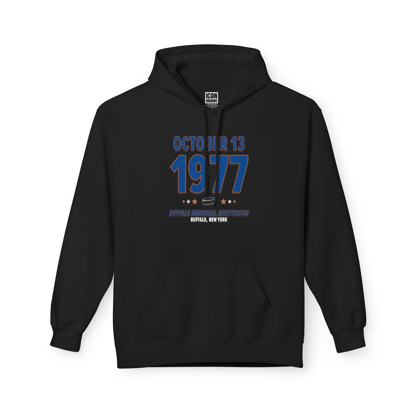 New York Hockey – October 13, 1977 – Hoodie (Black & White)