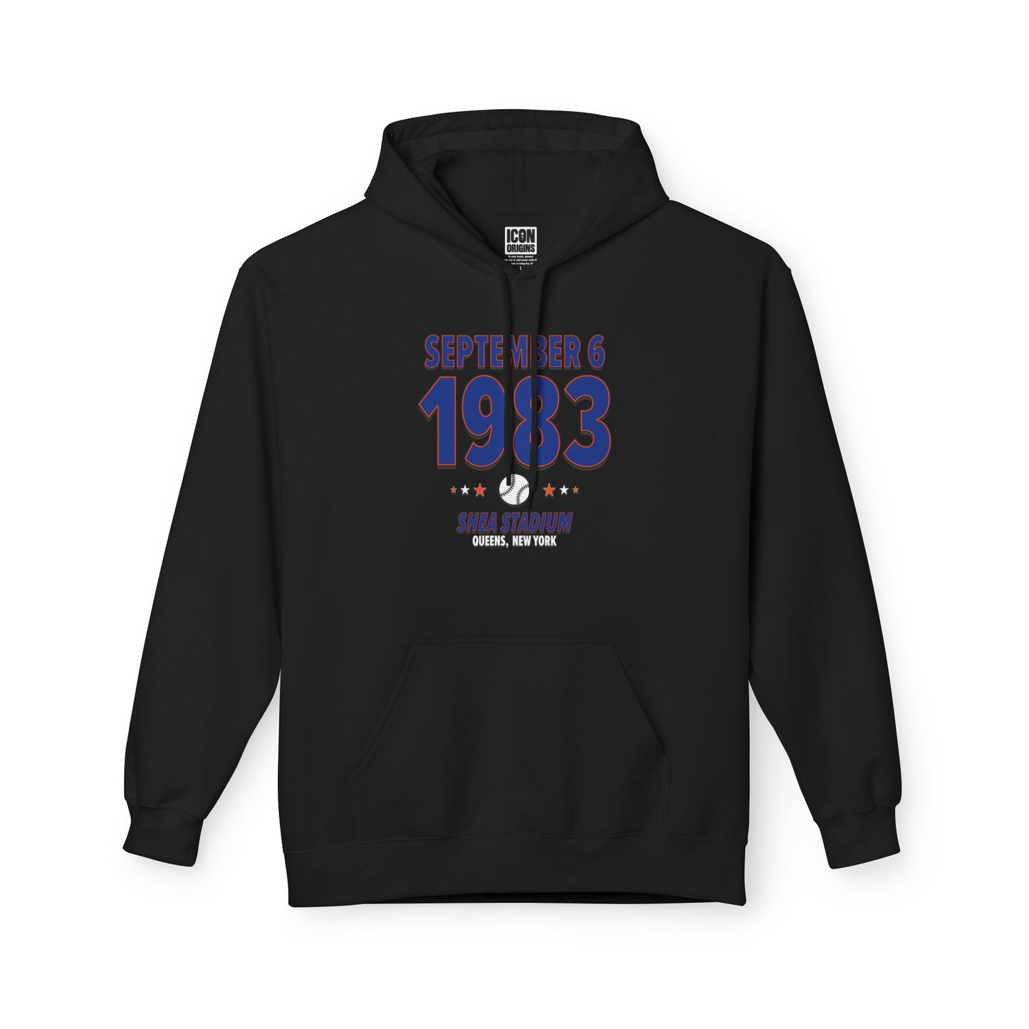 New York Baseball – September 6, 1983 – Hoodie (Black & White)