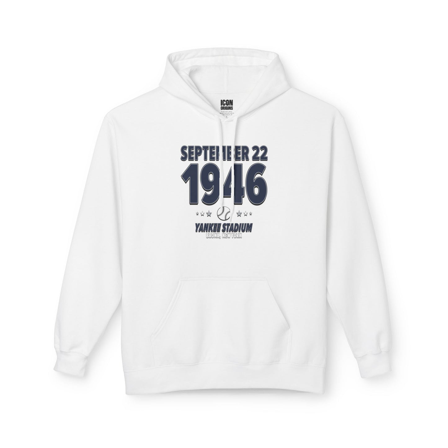 New York Baseball – September 22, 1946 – Hoodie (Black & White)
