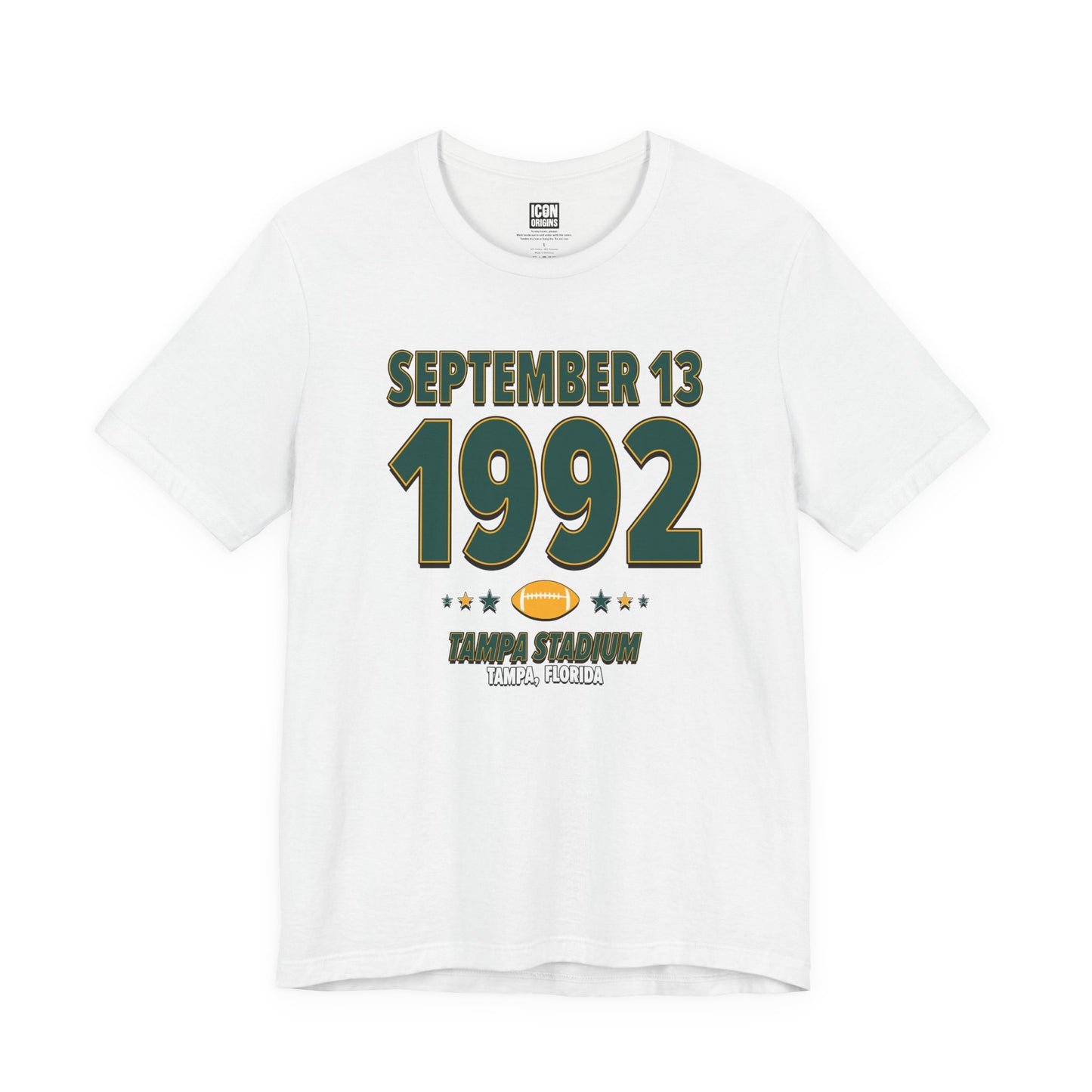 Green Bay Football – September 13, 1992 – Origin Tee (Black & White)