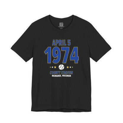 Milwaukee Baseball – April 5, 1974 – Origin Tee (Black & White)