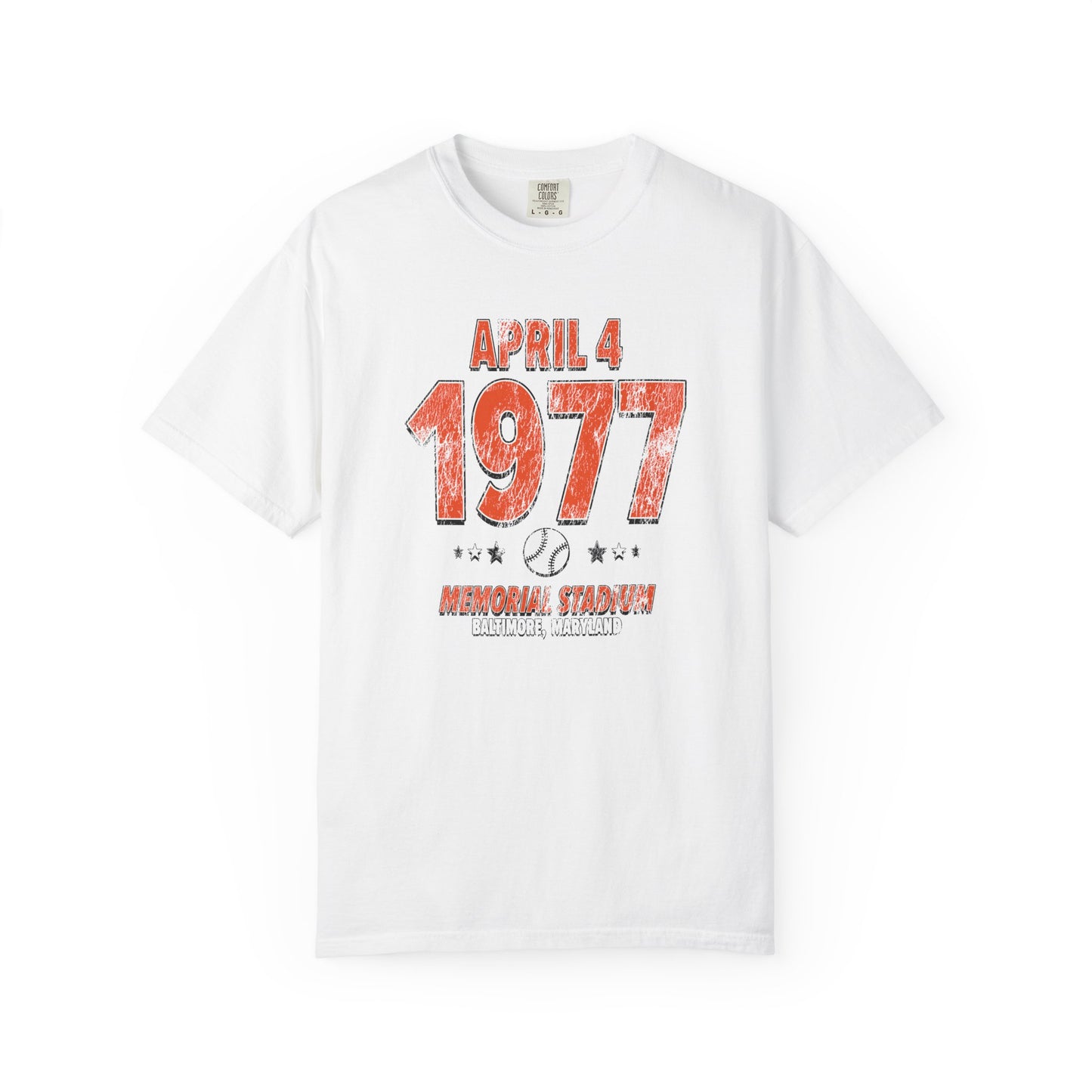 Baltimore Baseball – April 7, 1977 – Comfort Colors (Black & White)